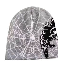 Spider Web Graphic Hat Grey
