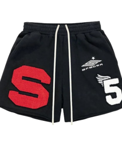 Sp5der Cut Sweatshort Black
